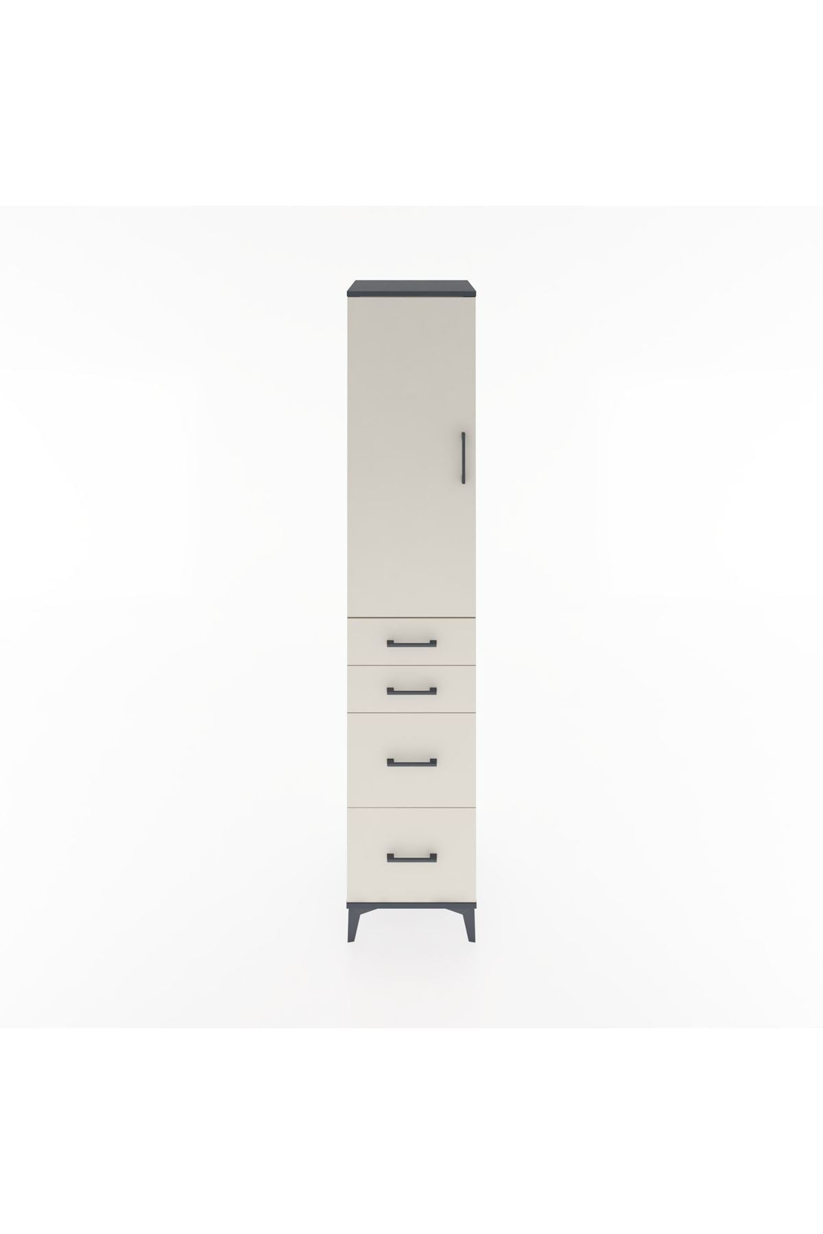 Hyperion Dolap 2 Raflı 4 Çekmeceli Tek Askılı 44x44x221 - S61M126V4B