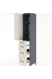 Hyperion Dolap 3 Raflı 4 Çekmeceli Tek Kapaklı 44x44x221 - S61M127V4B
