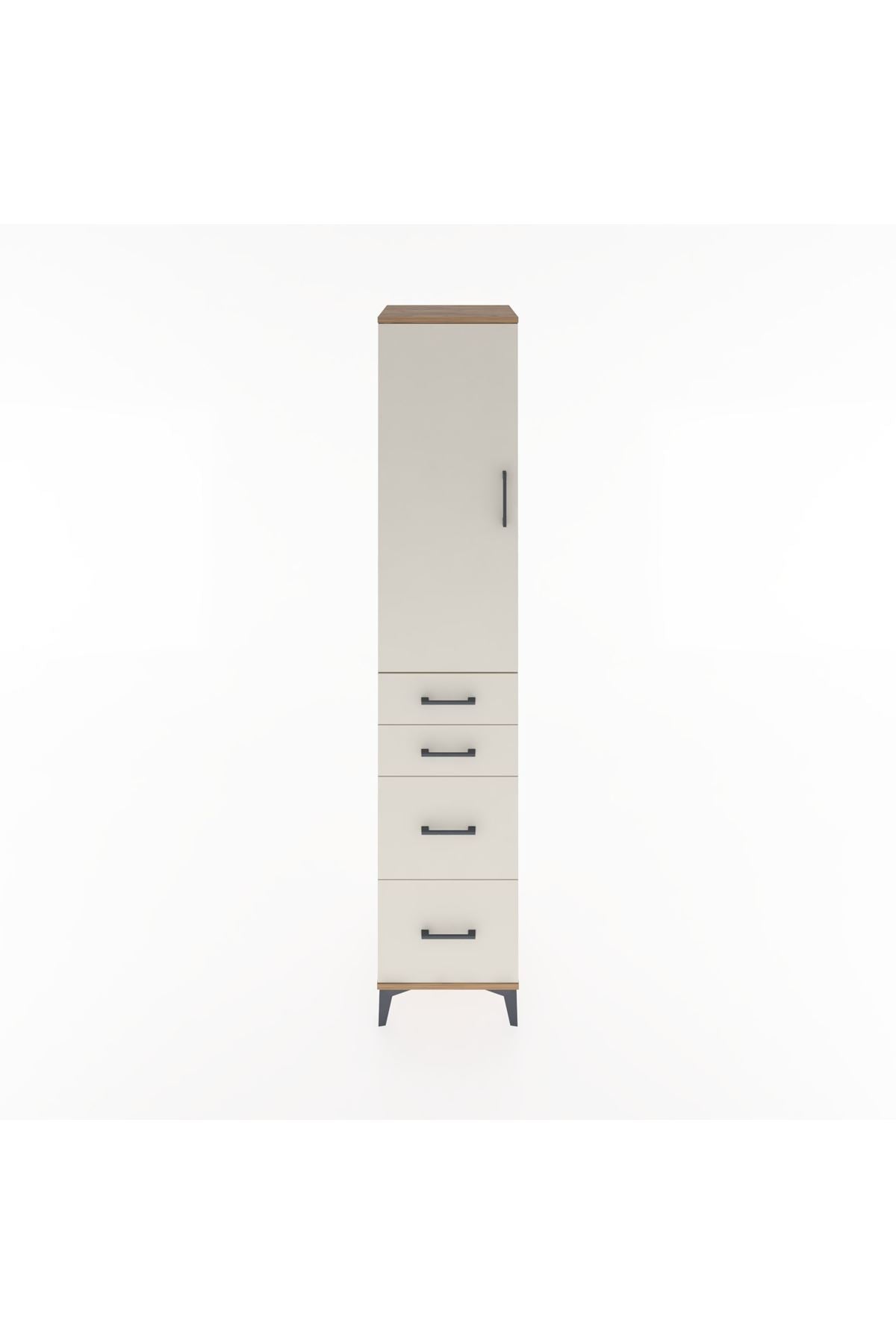 Hyperion Dolap 3 Raflı 4 Çekmeceli Tek Kapaklı 44x44x221 - S61M127V7B