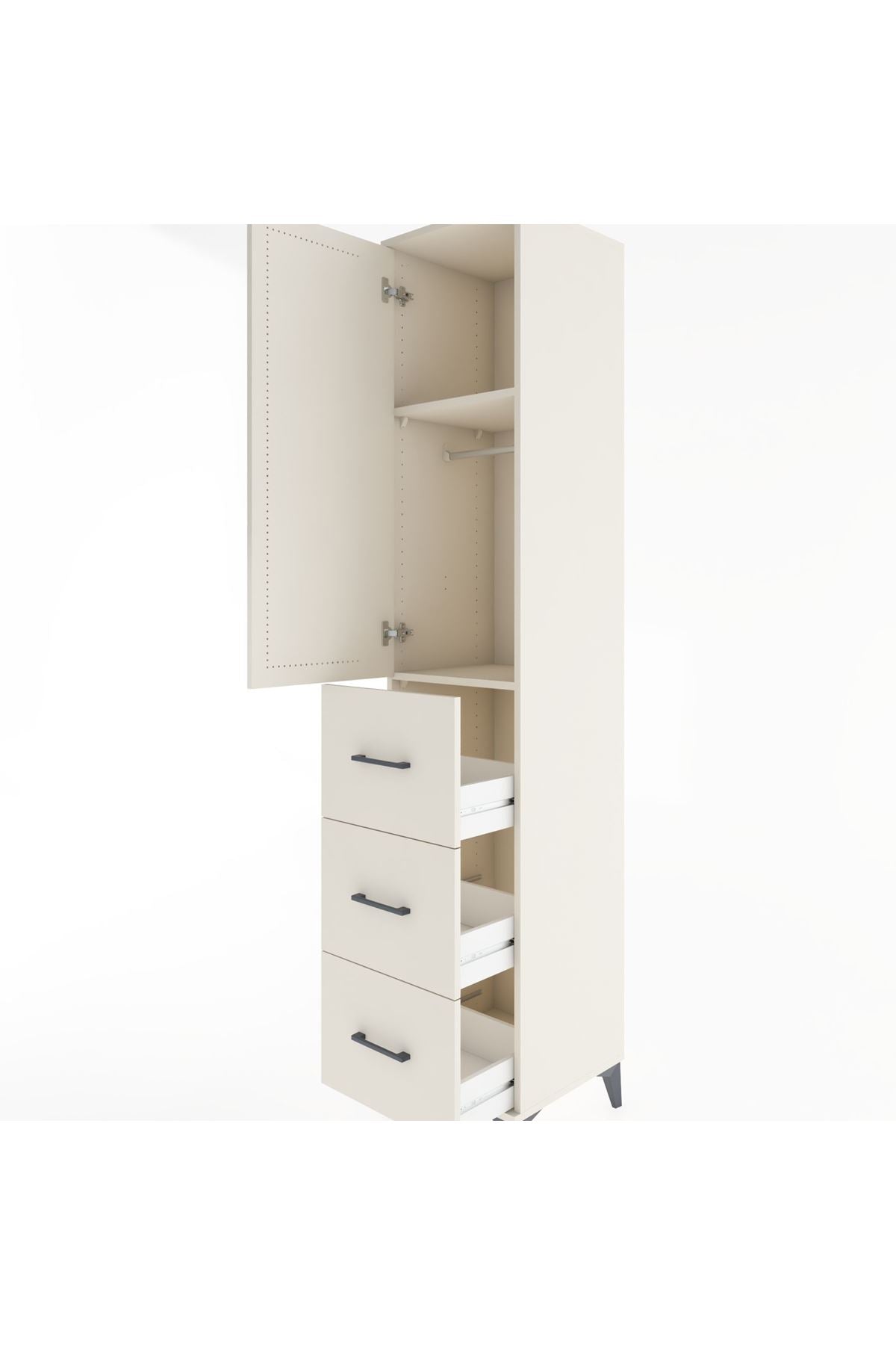 Hyperion Dolap 2 Raflı 3 Çekmeceli Tek Askılı 44x44x221 - S61M128V1B