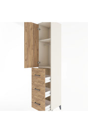 Hyperion Dolap 2 Raflı 3 Çekmeceli Tek Askılı 44x44x221 - S61M128V3B