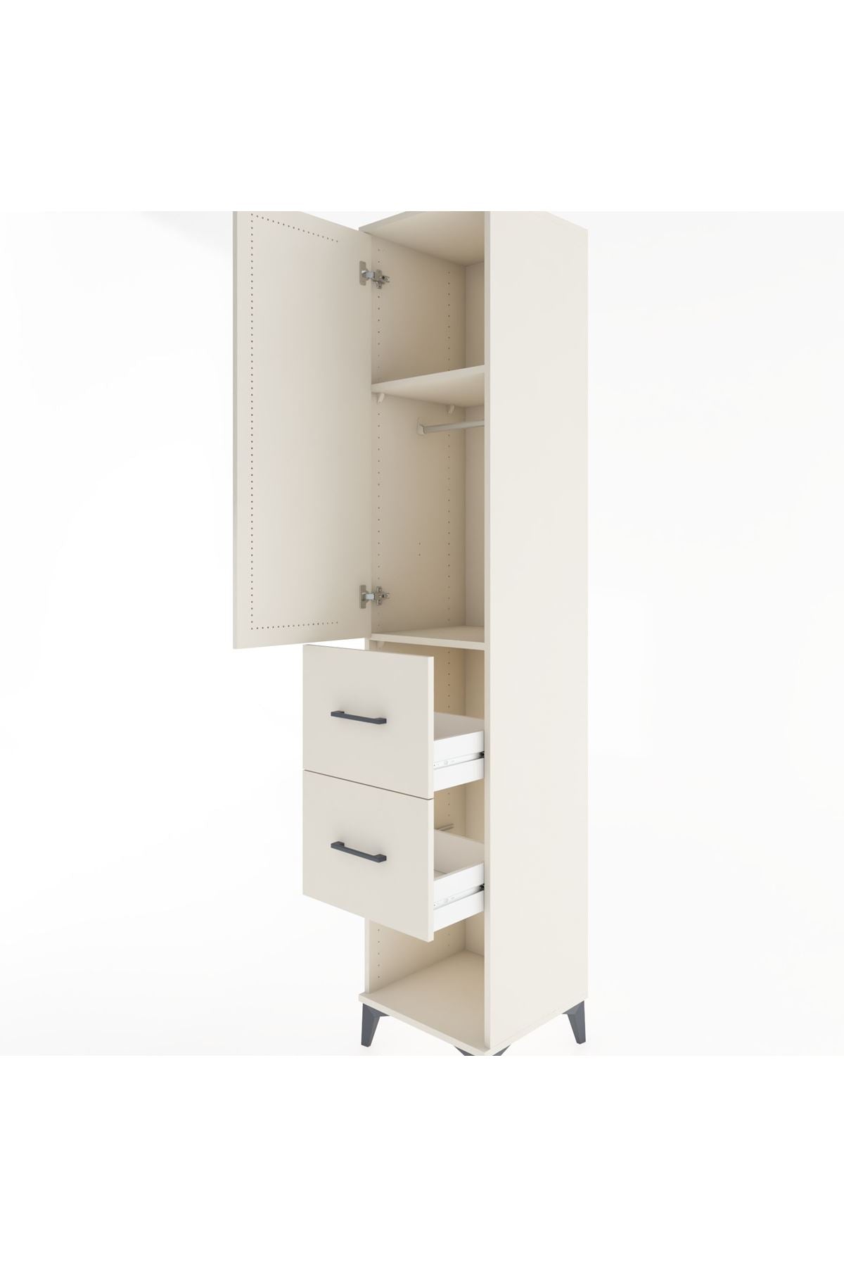 Hyperion Dolap 2 Raflı 2 Çekmeceli Tek Askılı 44x44x221 - S61M130V1B