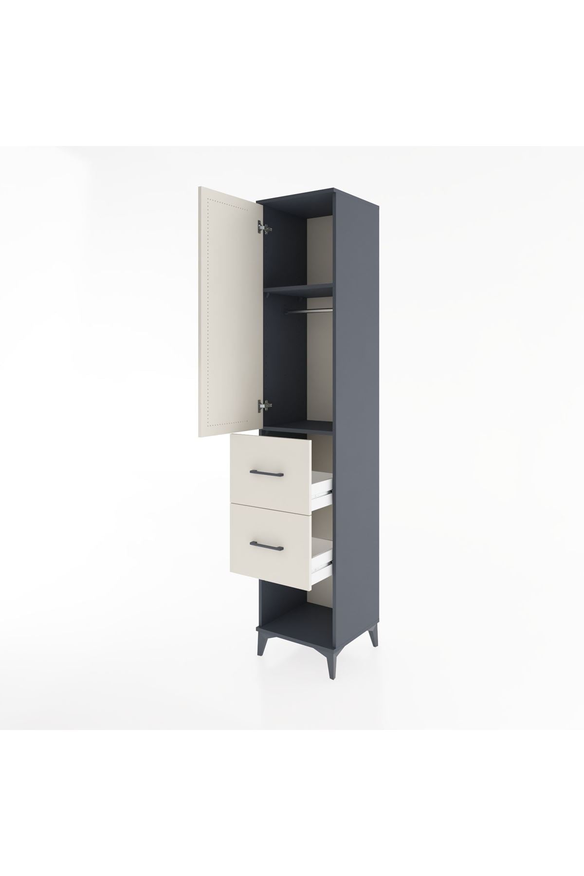 Hyperion Dolap 2 Raflı 2 Çekmeceli Tek Askılı 44x44x221 - S61M130V4B