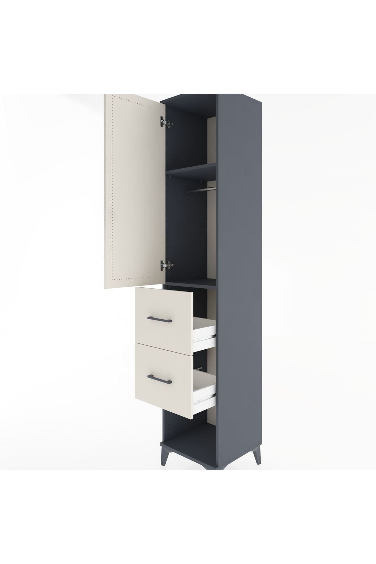 Hyperion Dolap 2 Raflı 2 Çekmeceli Tek Askılı 44x44x221 - S61M130V4B