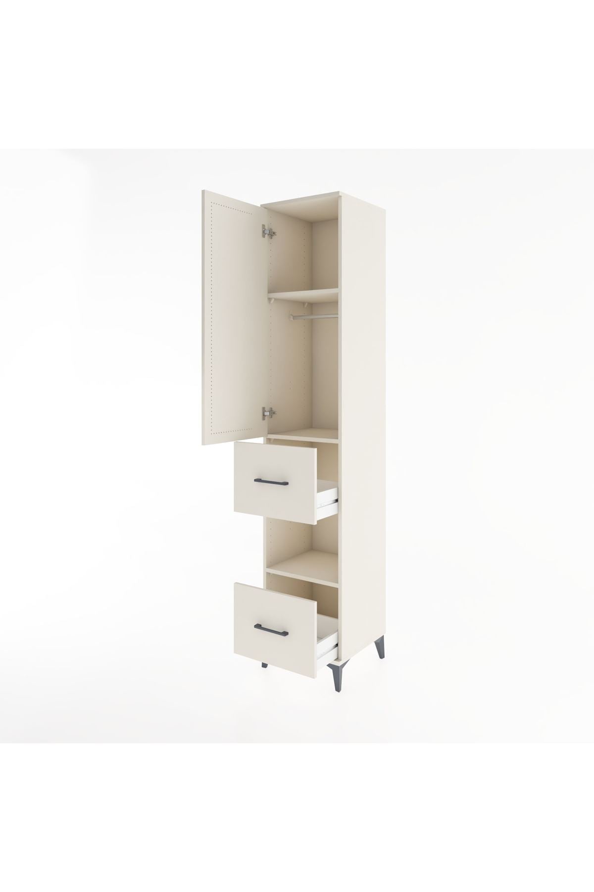 Hyperion Dolap 3 Raflı 2 Çekmeceli Tek Askılı 44x44x221 - S61M132V1B