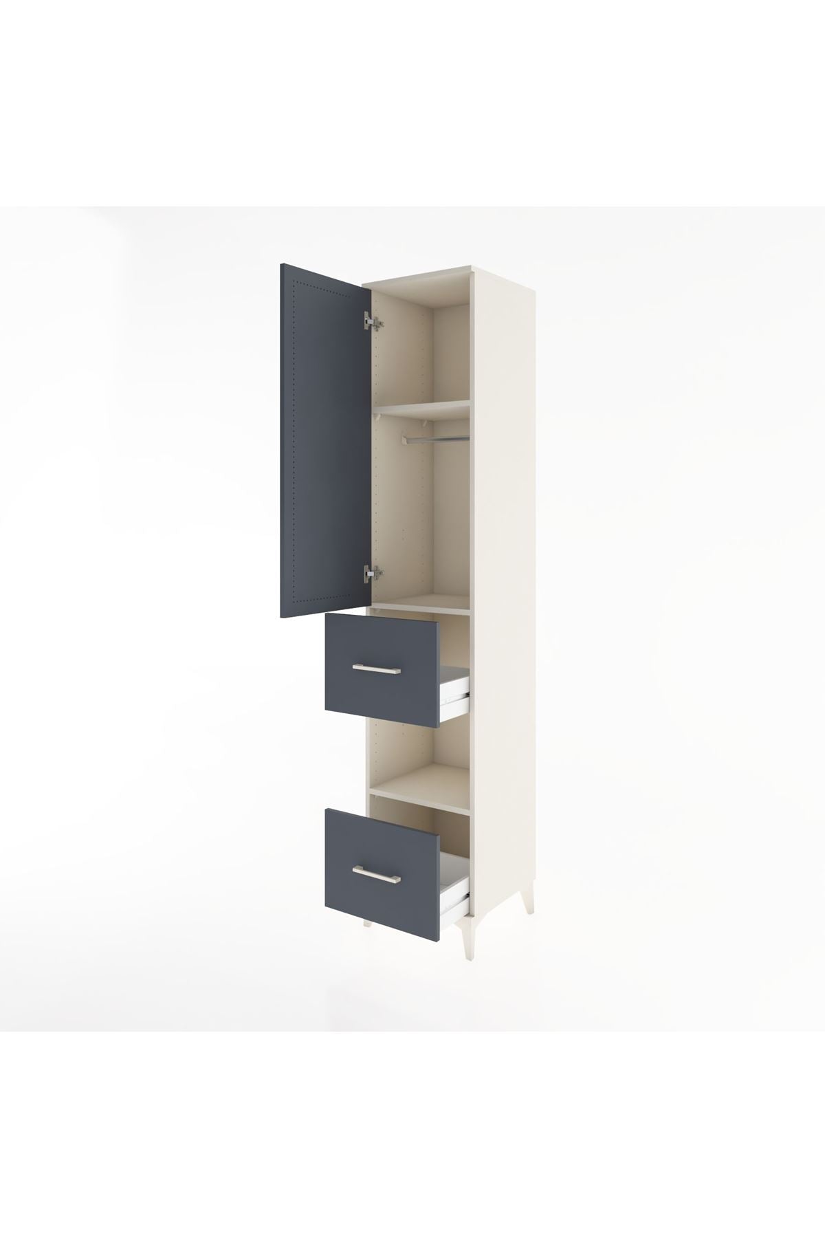 Hyperion Dolap 3 Raflı 2 Çekmeceli Tek Askılı 44x44x221 - S61M132V2B
