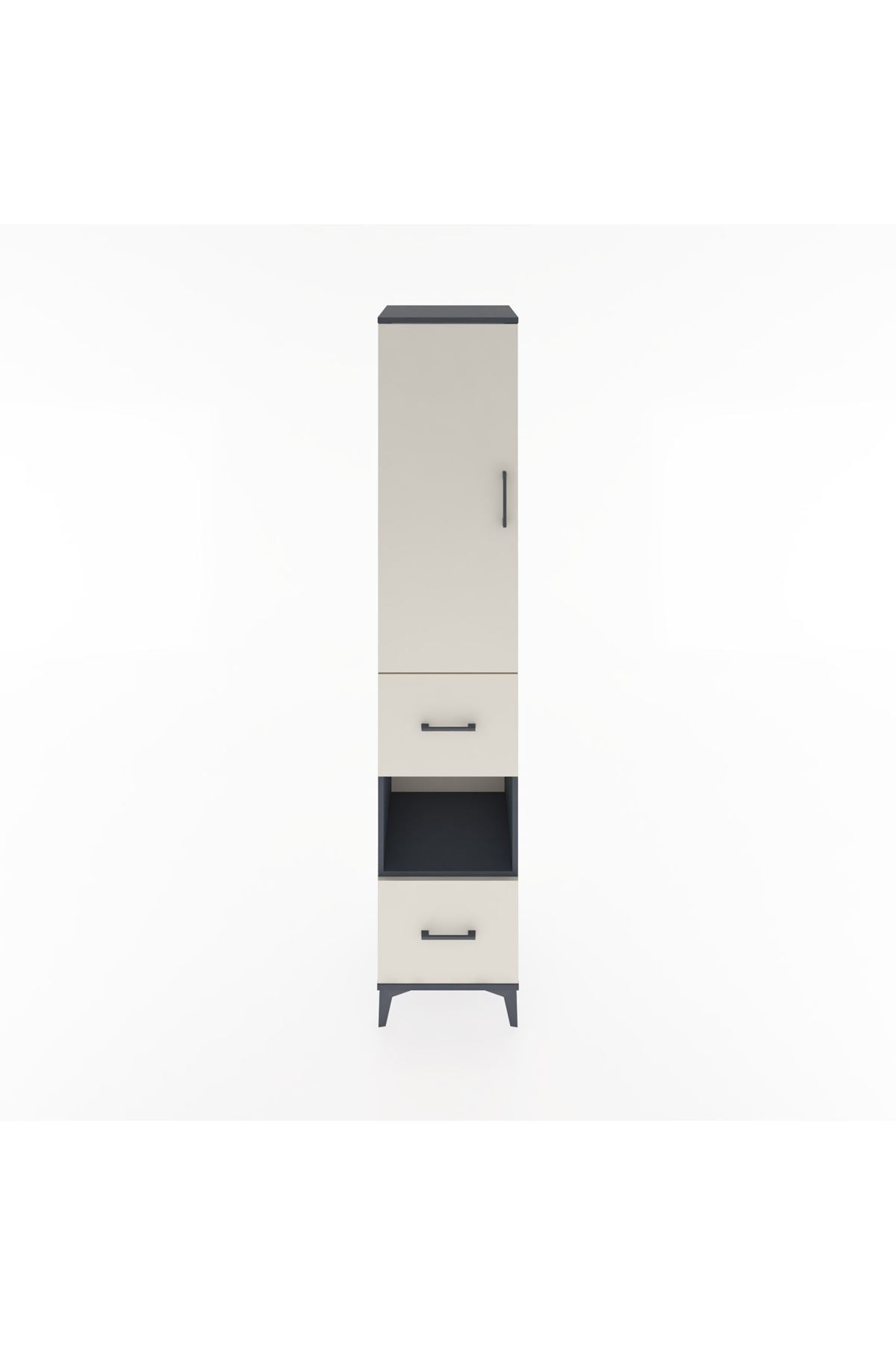 Hyperion Dolap 3 Raflı 2 Çekmeceli Tek Askılı 44x44x221 - S61M132V4B