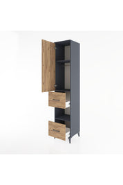Hyperion Dolap 3 Raflı 2 Çekmeceli Tek Askılı 44x44x221 - S61M132V6B