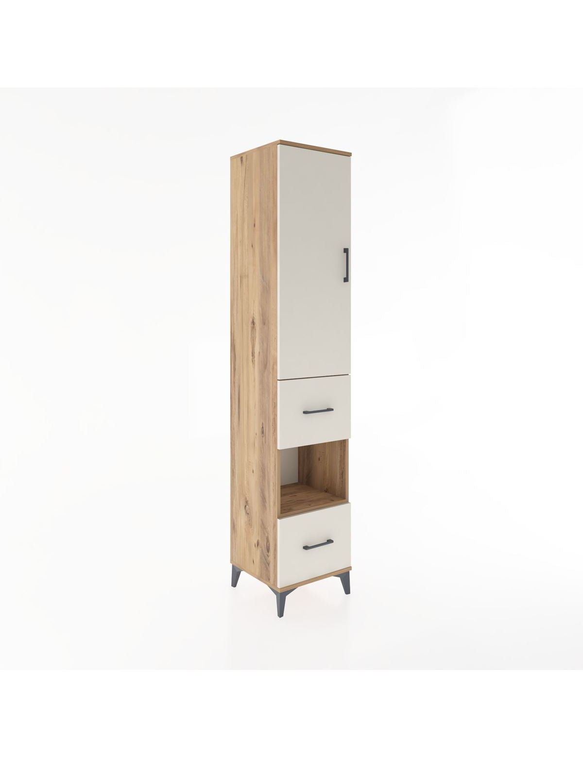 Hyperion Dolap 3 Raflı 2 Çekmeceli Tek Askılı 44x44x221 - S61M132V7B