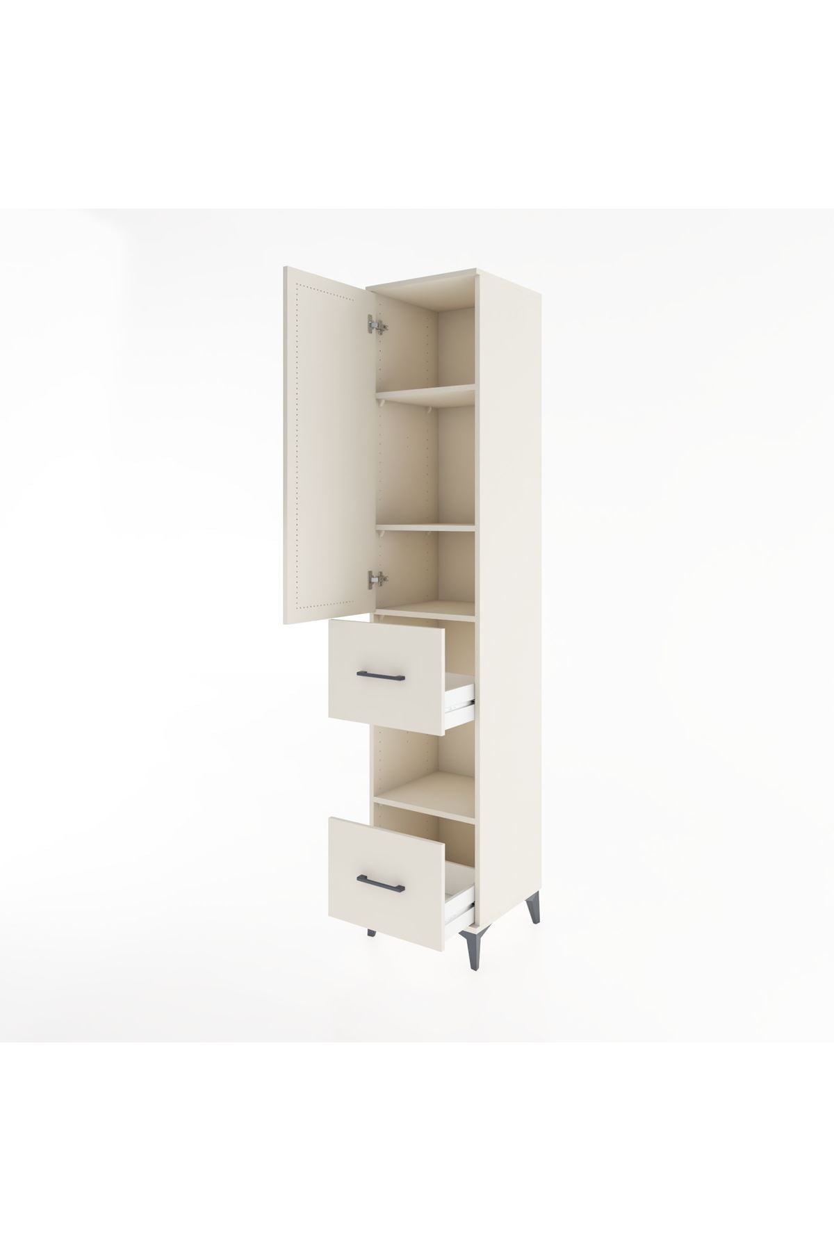 Hyperion Dolap 4 Raflı 2 Çekmeceli Tek Kapaklı 44x44x221 - S61M133V1B