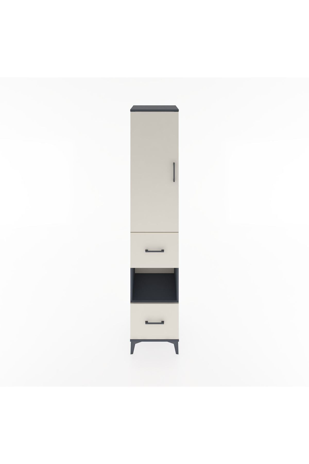 Hyperion Dolap 4 Raflı 2 Çekmeceli Tek Kapaklı 44x44x221 - S61M133V4B