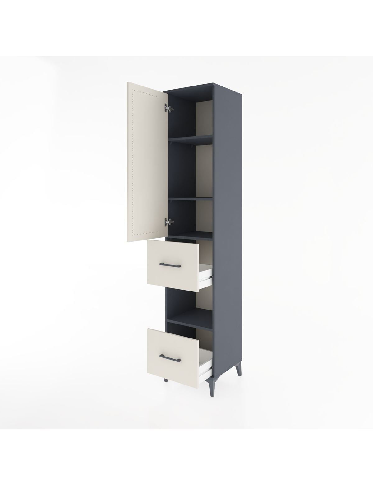 Hyperion Dolap 4 Raflı 2 Çekmeceli Tek Kapaklı 44x44x221 - S61M133V4B