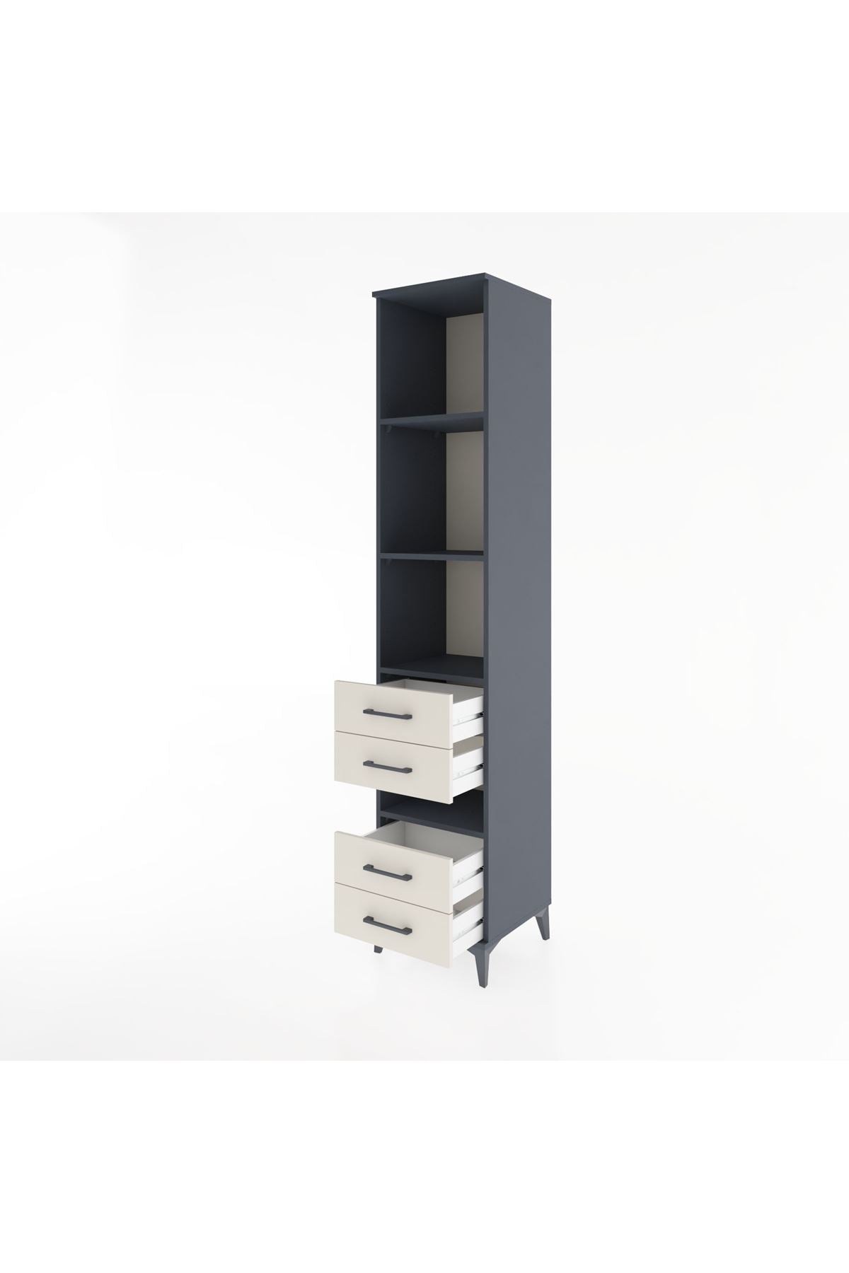 Hyperion Dolap 4 Raflı 4 Çekmeceli 44x44x221 - S61M135V4B