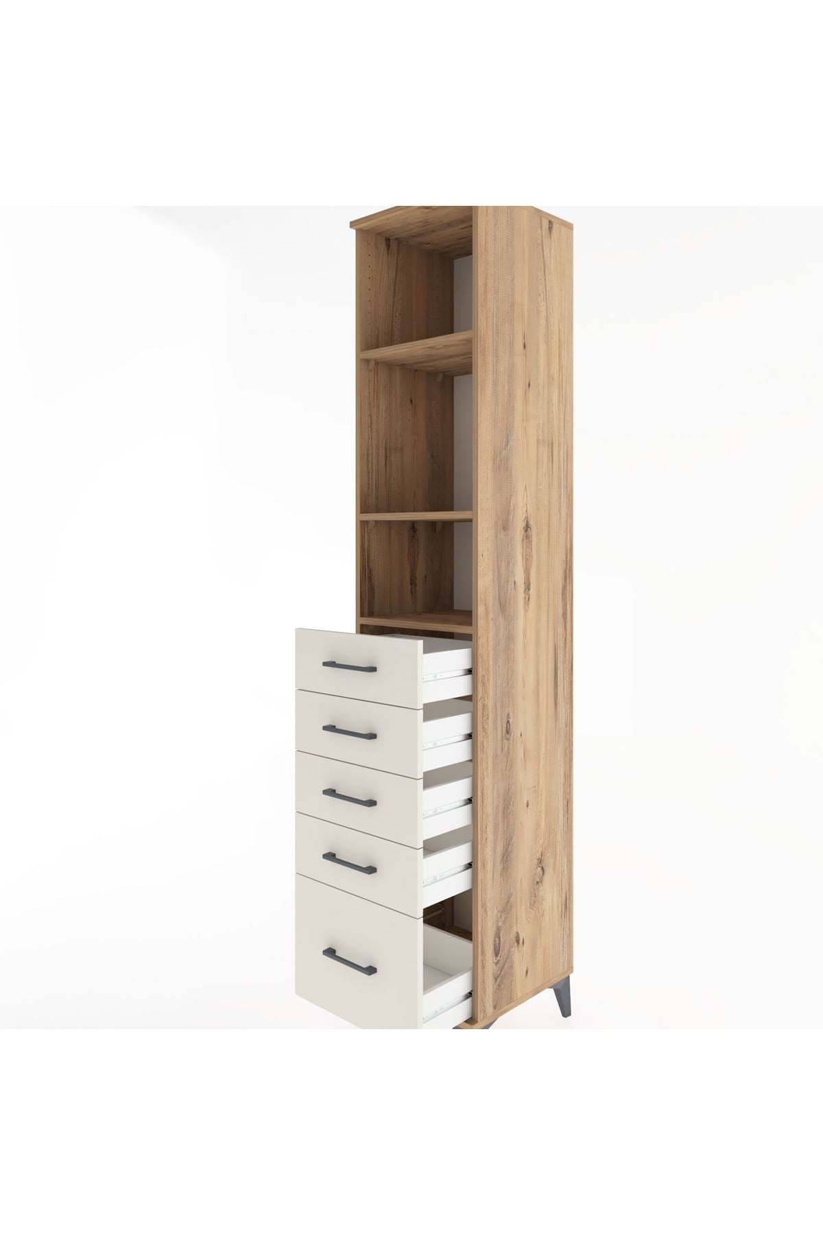 Hyperion Dolap 3 Raflı 5 Çekmeceli 44x44x221 - S61M139V7B