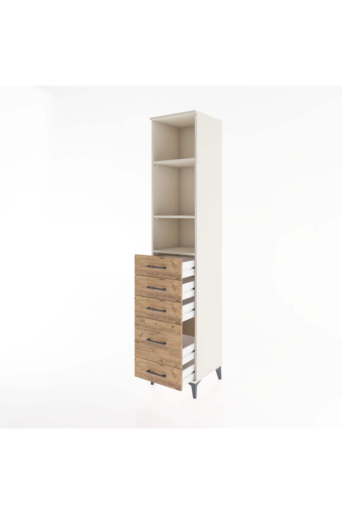 Hyperion Dolap 3 Raflı 5 Çekmeceli 44x44x221 - S61M140V3B
