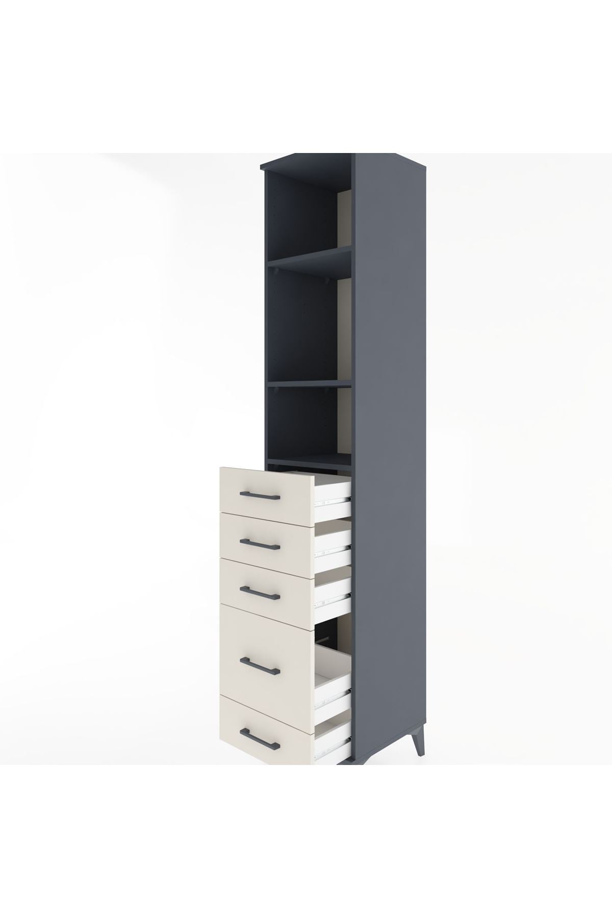 Hyperion Dolap 3 Raflı 5 Çekmeceli 44x44x221 - S61M140V4B