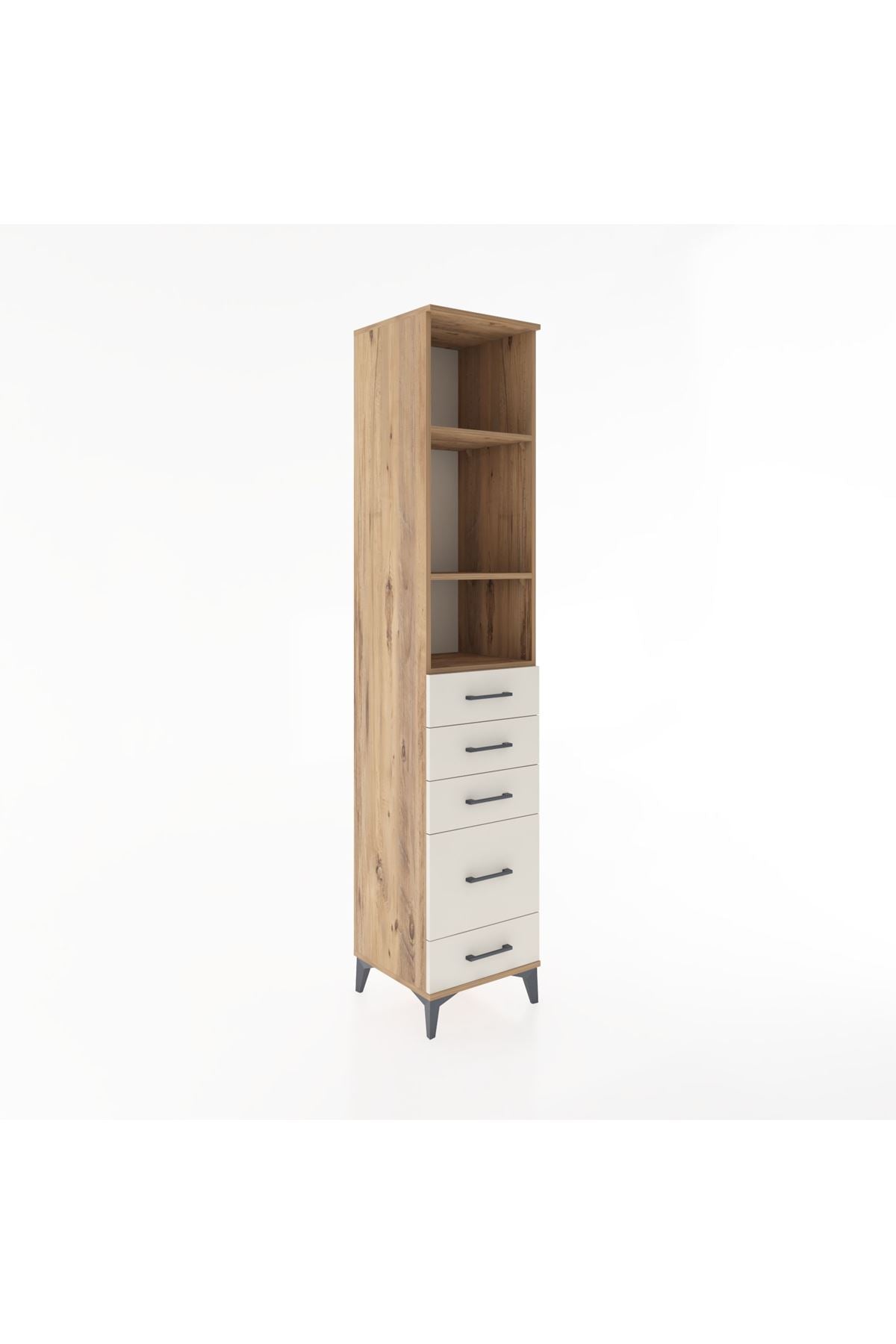 Hyperion Dolap 3 Raflı 5 Çekmeceli 44x44x221 - S61M140V7B