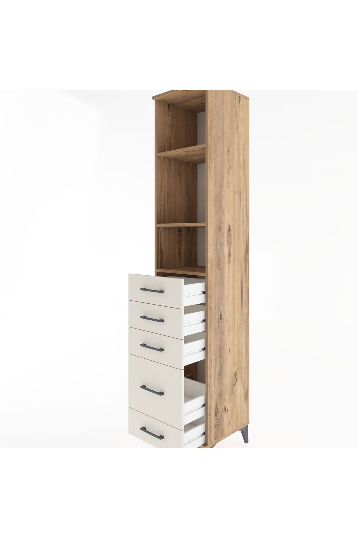 Hyperion Dolap 3 Raflı 5 Çekmeceli 44x44x221 - S61M140V7B