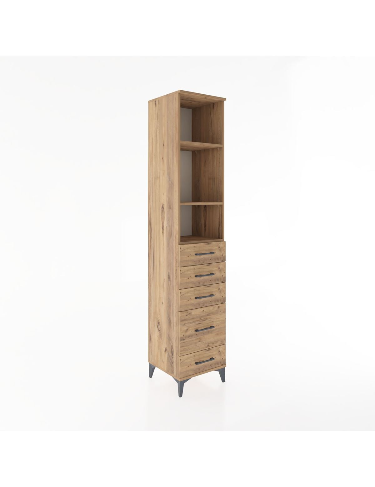 Hyperion Dolap 3 Raflı 5 Çekmeceli 44x44x221 - S61M140V9B