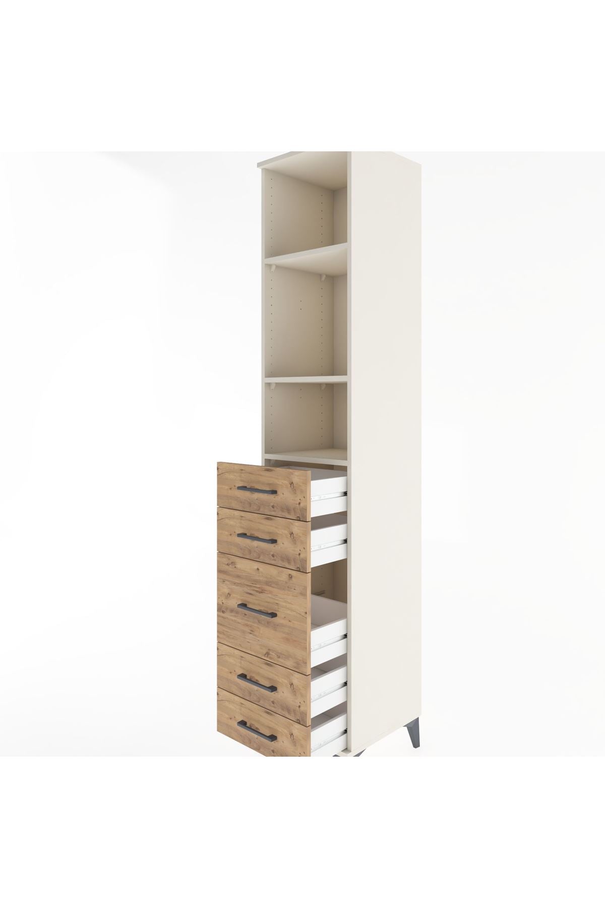 Hyperion Dolap 3 Raflı 5 Çekmeceli 44x44x221 - S61M141V3B