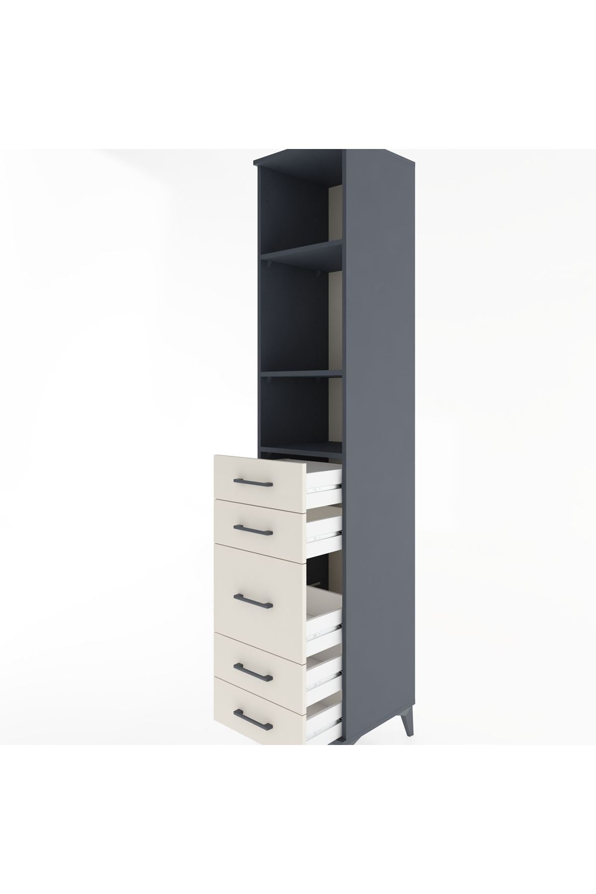 Hyperion Dolap 3 Raflı 5 Çekmeceli 44x44x221 - S61M141V4B
