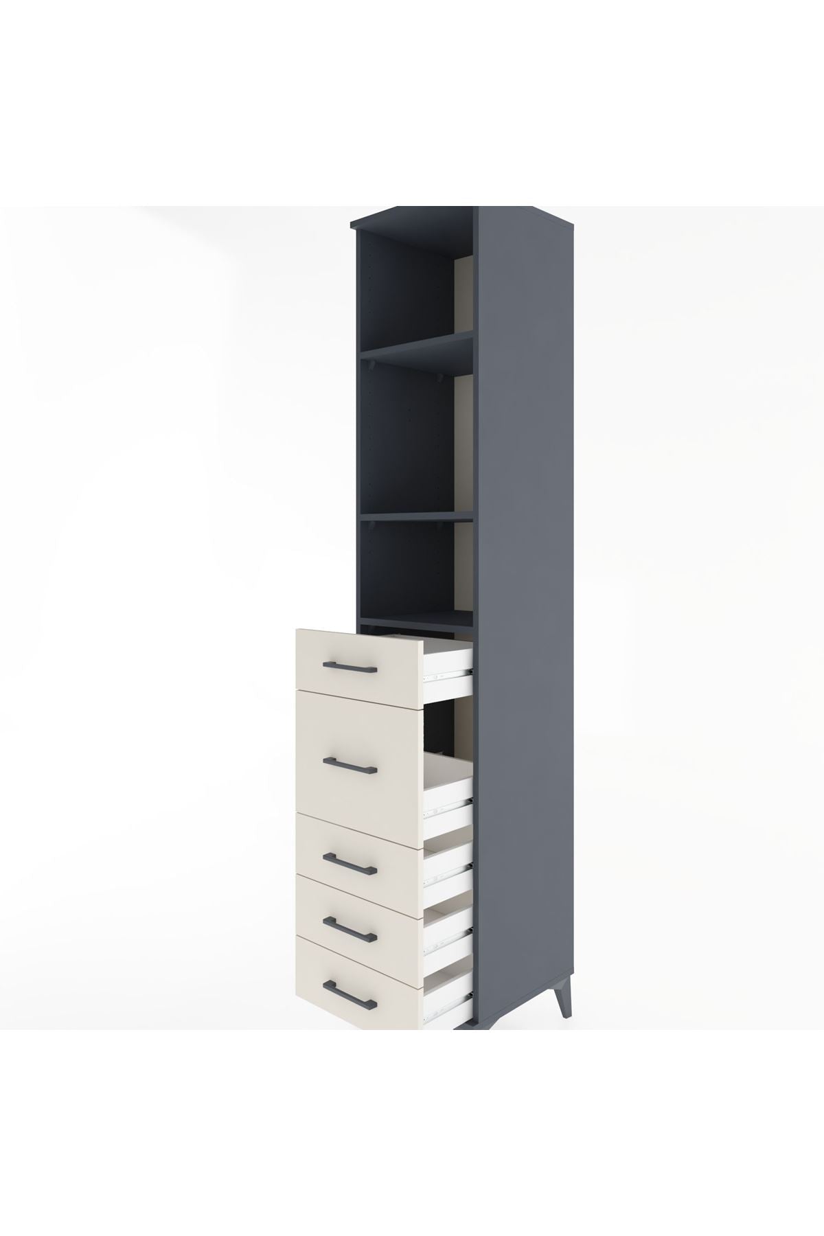 Hyperion Dolap 3 Raflı 5 Çekmeceli 44x44x221 - S61M142V4B