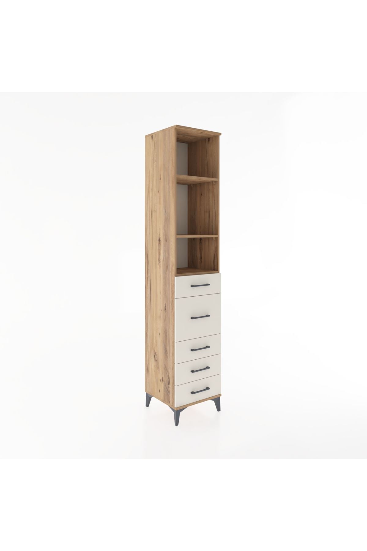 Hyperion Dolap 3 Raflı 5 Çekmeceli 44x44x221 - S61M142V7B
