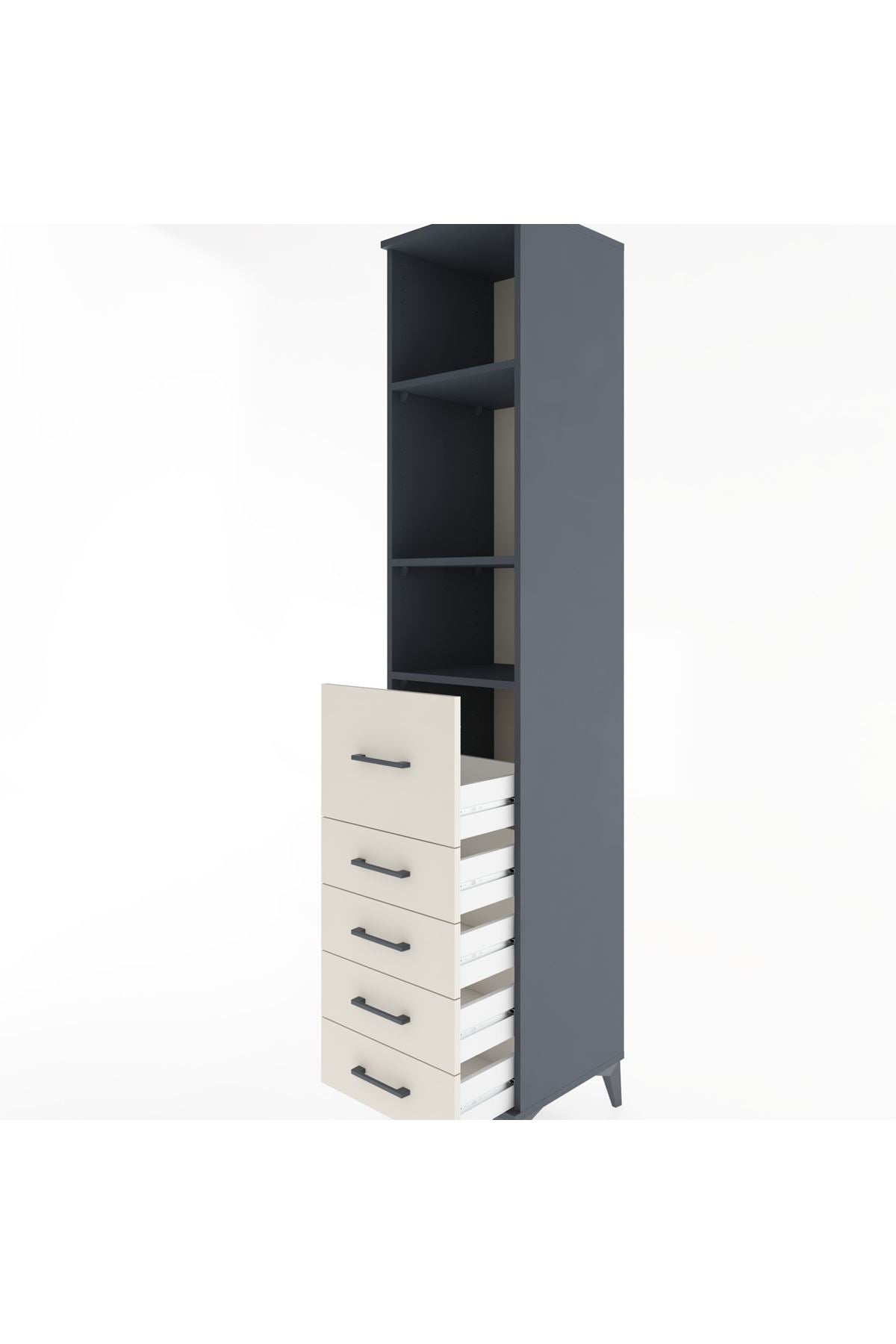 Hyperion Dolap 3 Raflı 5 Çekmeceli 44x44x221 - S61M143V4B