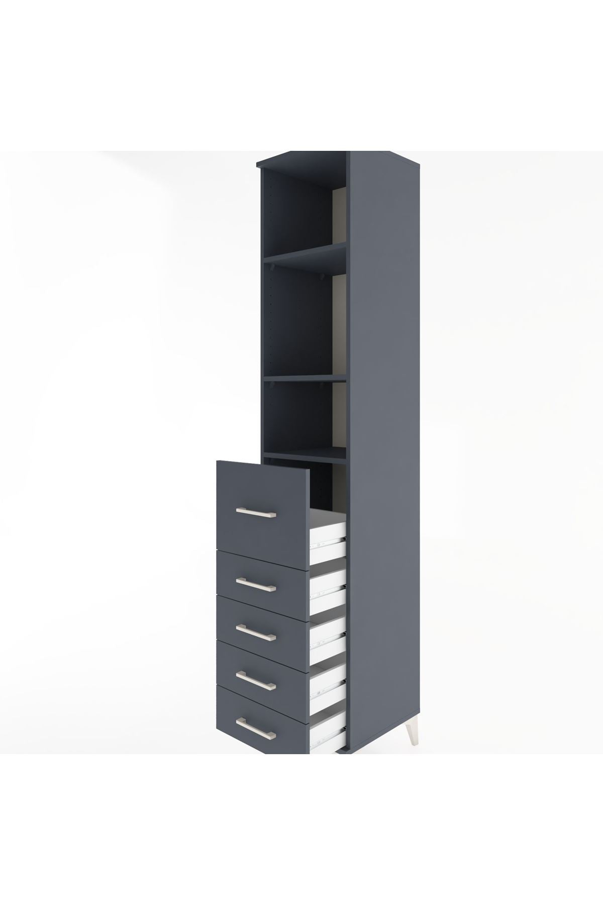 Hyperion Dolap 3 Raflı 5 Çekmeceli 44x44x221 - S61M143V5B