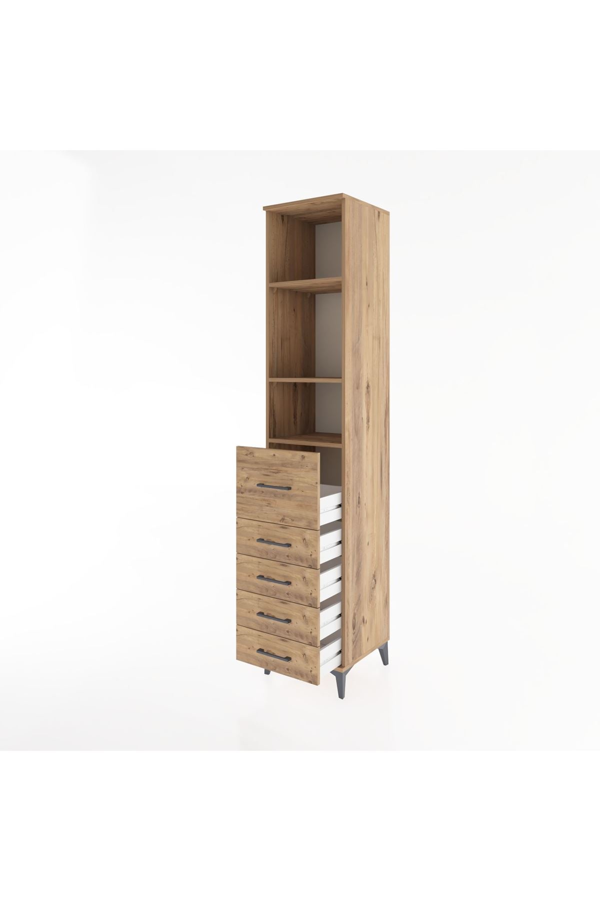 Hyperion Dolap 3 Raflı 5 Çekmeceli 44x44x221 - S61M143V9B