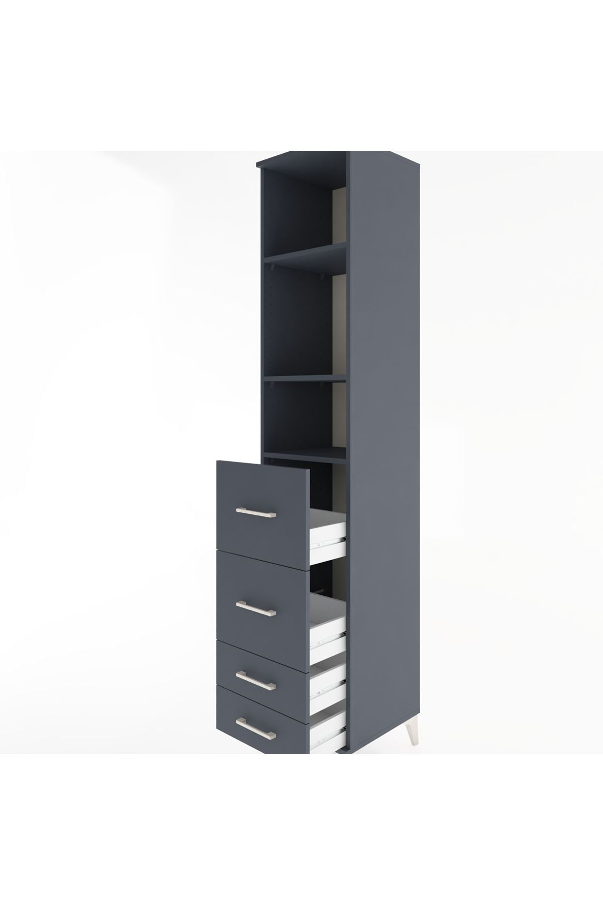 Hyperion Dolap 3 Raflı 4 Çekmeceli 44x44x221 - S61M144V5B