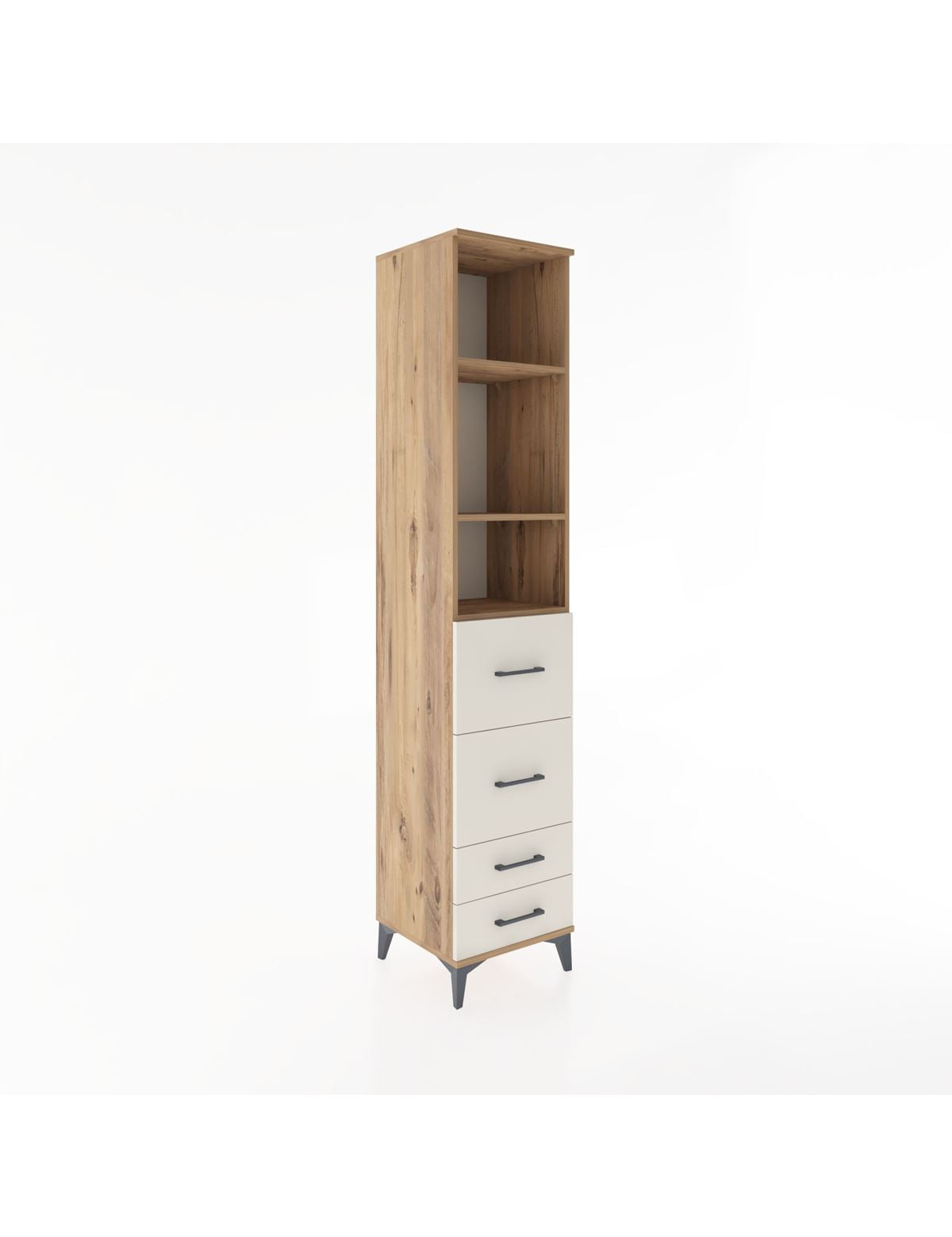 Hyperion Dolap 3 Raflı 4 Çekmeceli 44x44x221 - S61M144V7B
