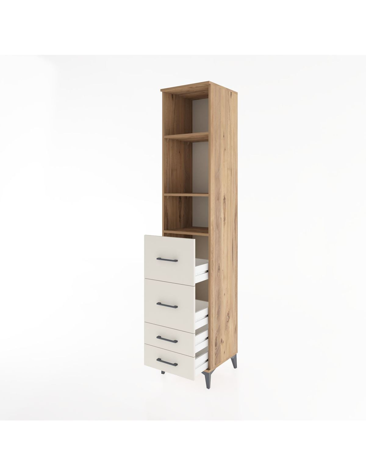 Hyperion Dolap 3 Raflı 4 Çekmeceli 44x44x221 - S61M144V7B