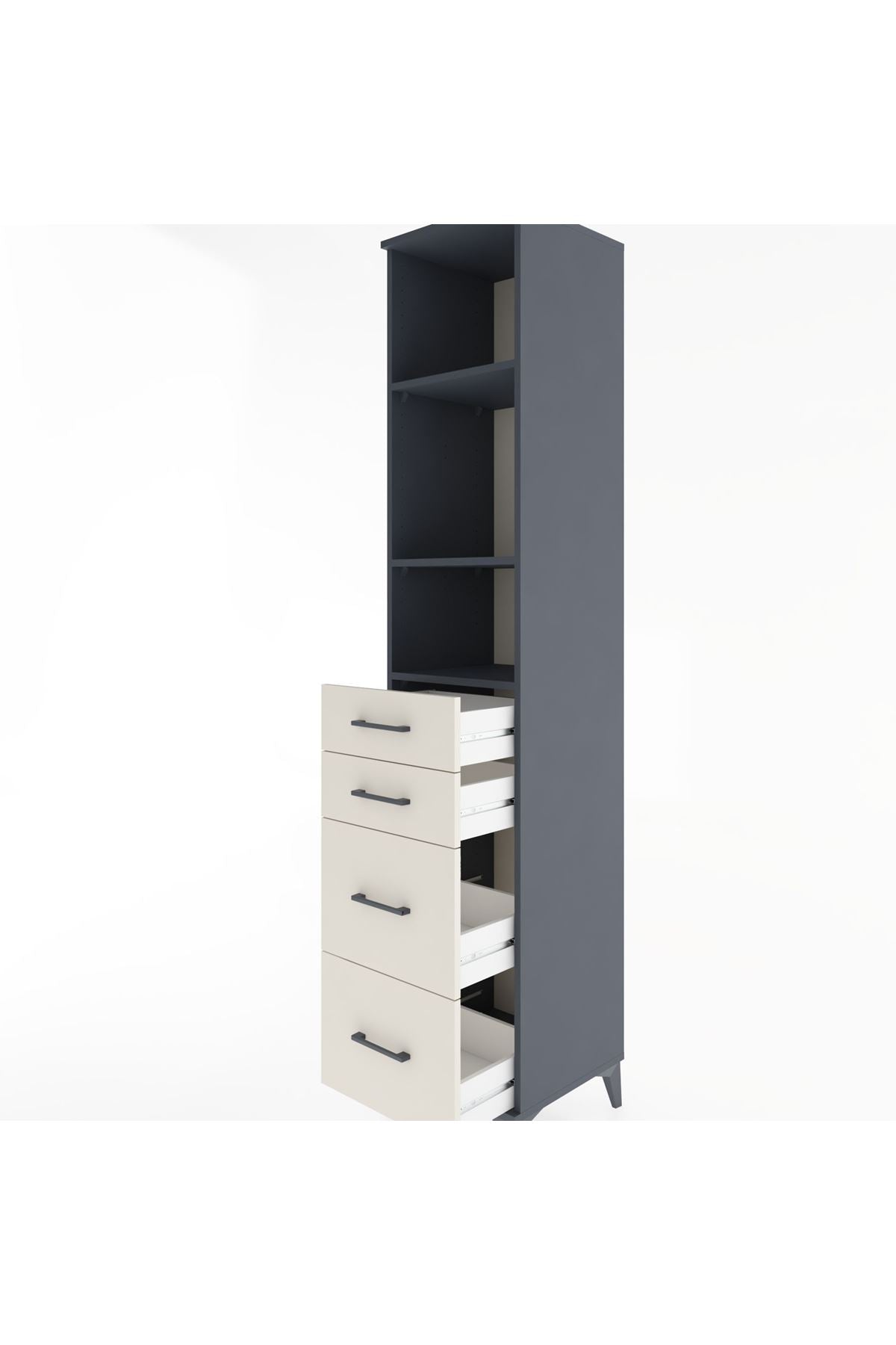 Hyperion Dolap 3 Raflı 4 Çekmeceli 44x44x221 - S61M147V4B