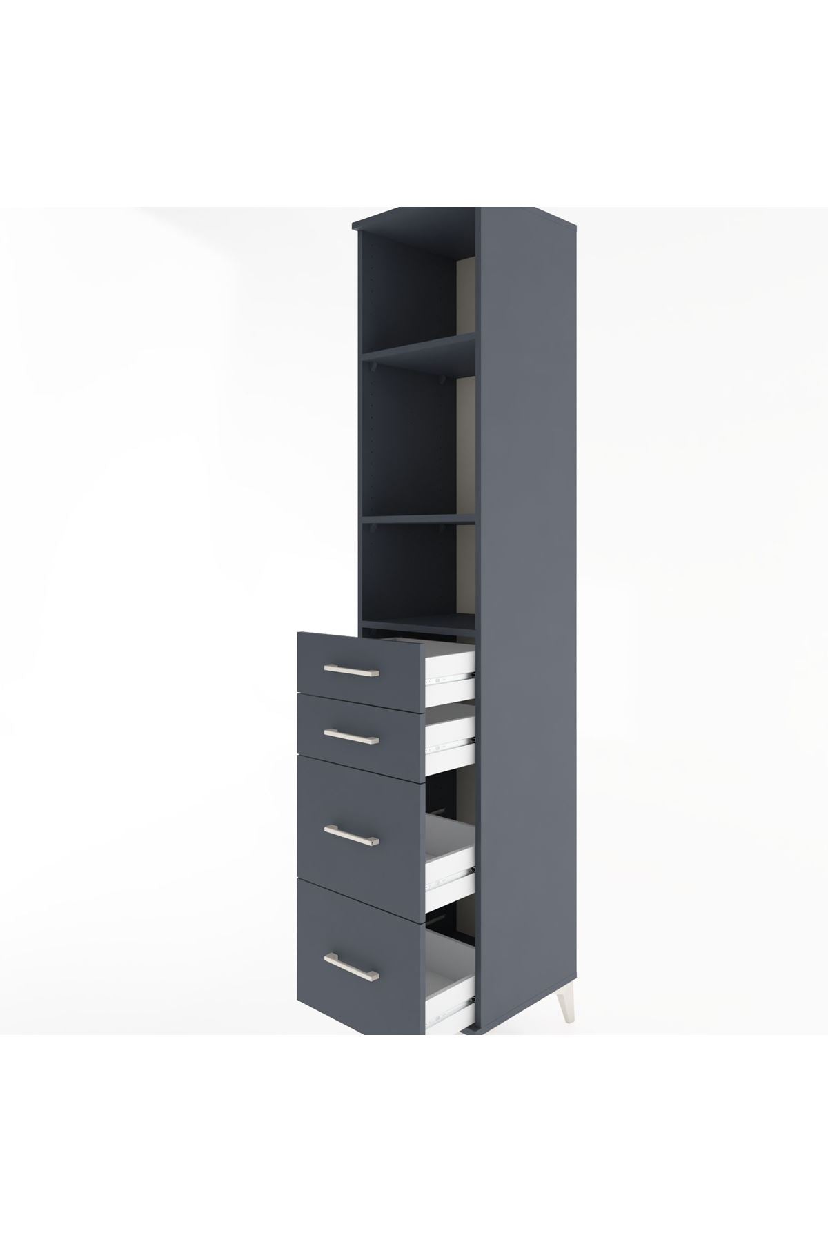 Hyperion Dolap 3 Raflı 4 Çekmeceli 44x44x221 - S61M147V5B