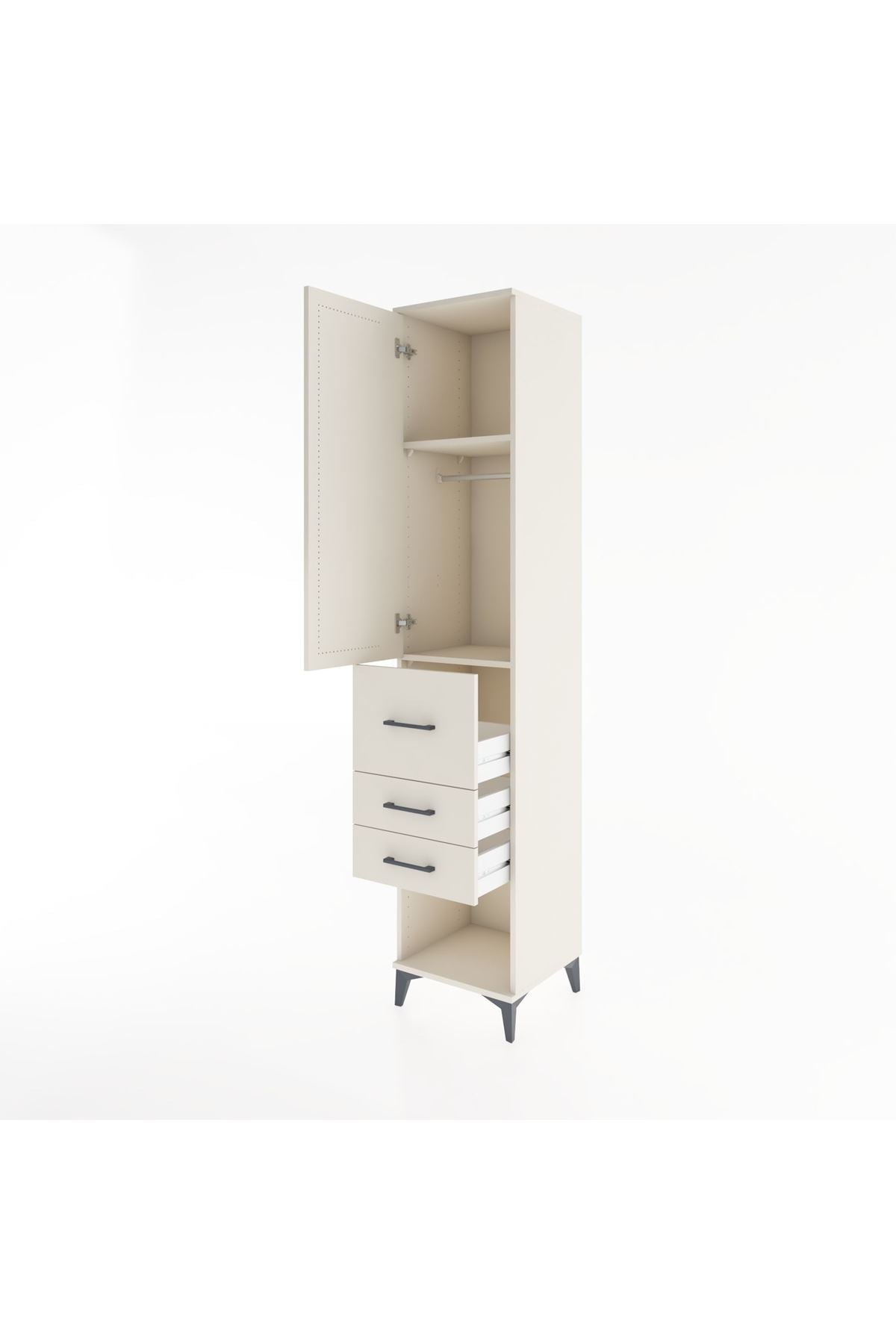 Hyperion Dolap 2 Raflı 3 Çekmeceli Tek Askılı 44x44x221 - S61M151V1B