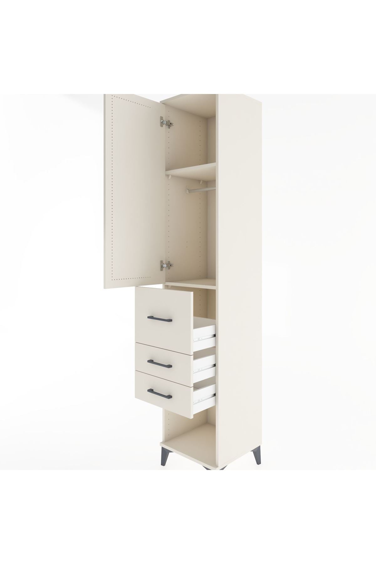 Hyperion Dolap 2 Raflı 3 Çekmeceli Tek Askılı 44x44x221 - S61M151V1B