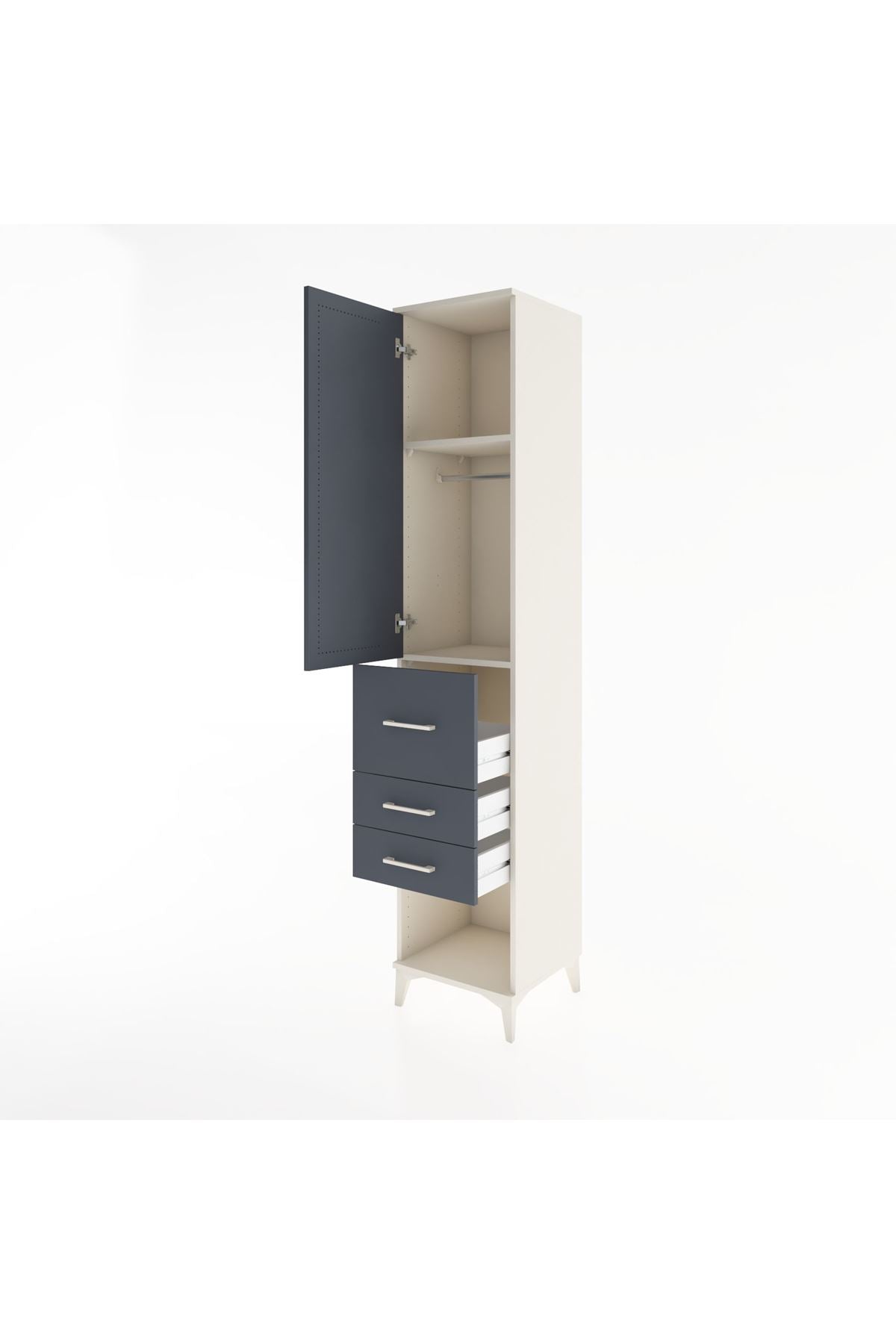 Hyperion Dolap 2 Raflı 3 Çekmeceli Tek Askılı 44x44x221 - S61M151V2B