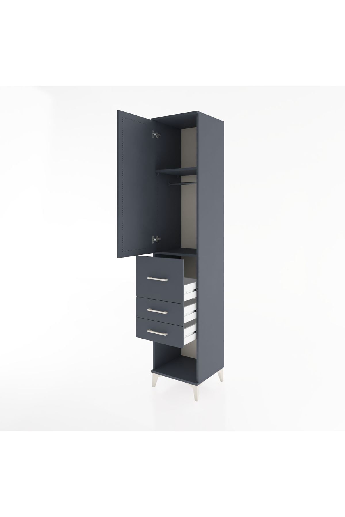 Hyperion Dolap 2 Raflı 3 Çekmeceli Tek Askılı 44x44x221 - S61M151V5B