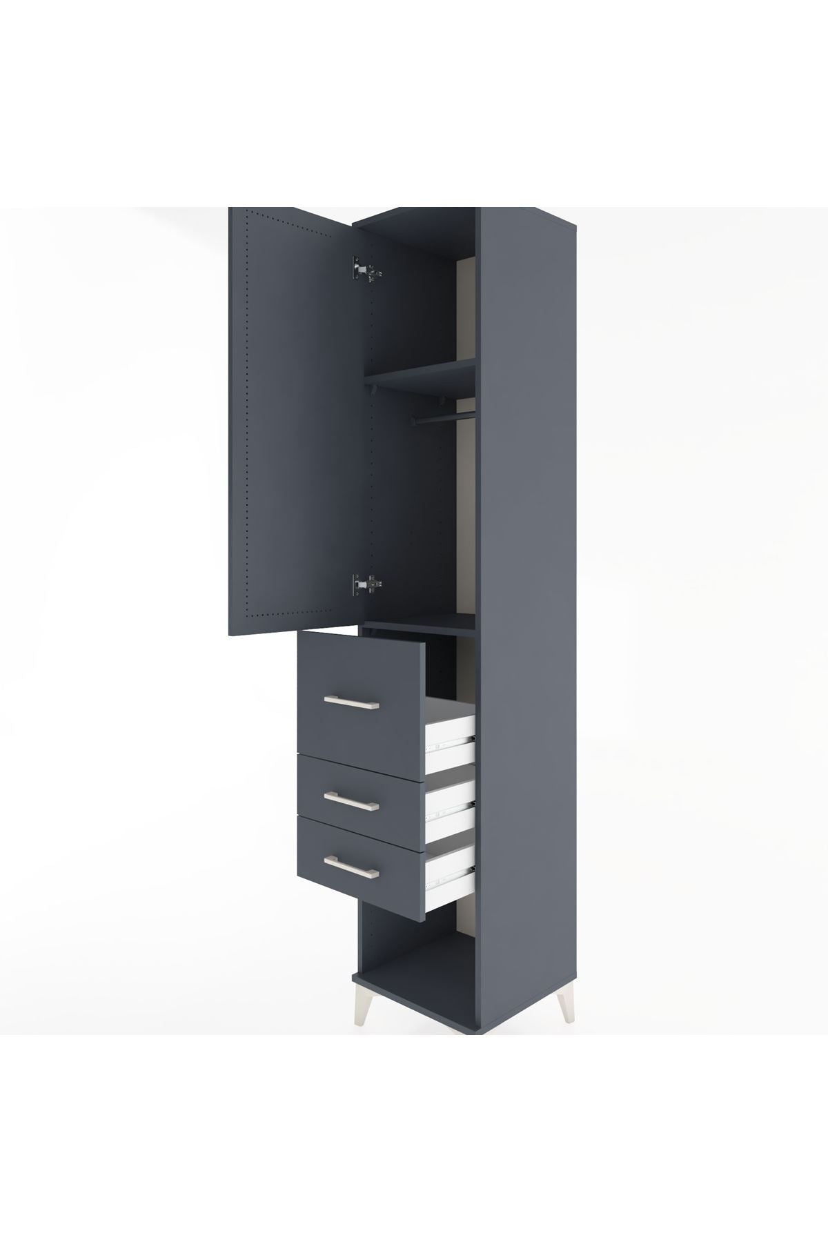 Hyperion Dolap 2 Raflı 3 Çekmeceli Tek Askılı 44x44x221 - S61M151V5B