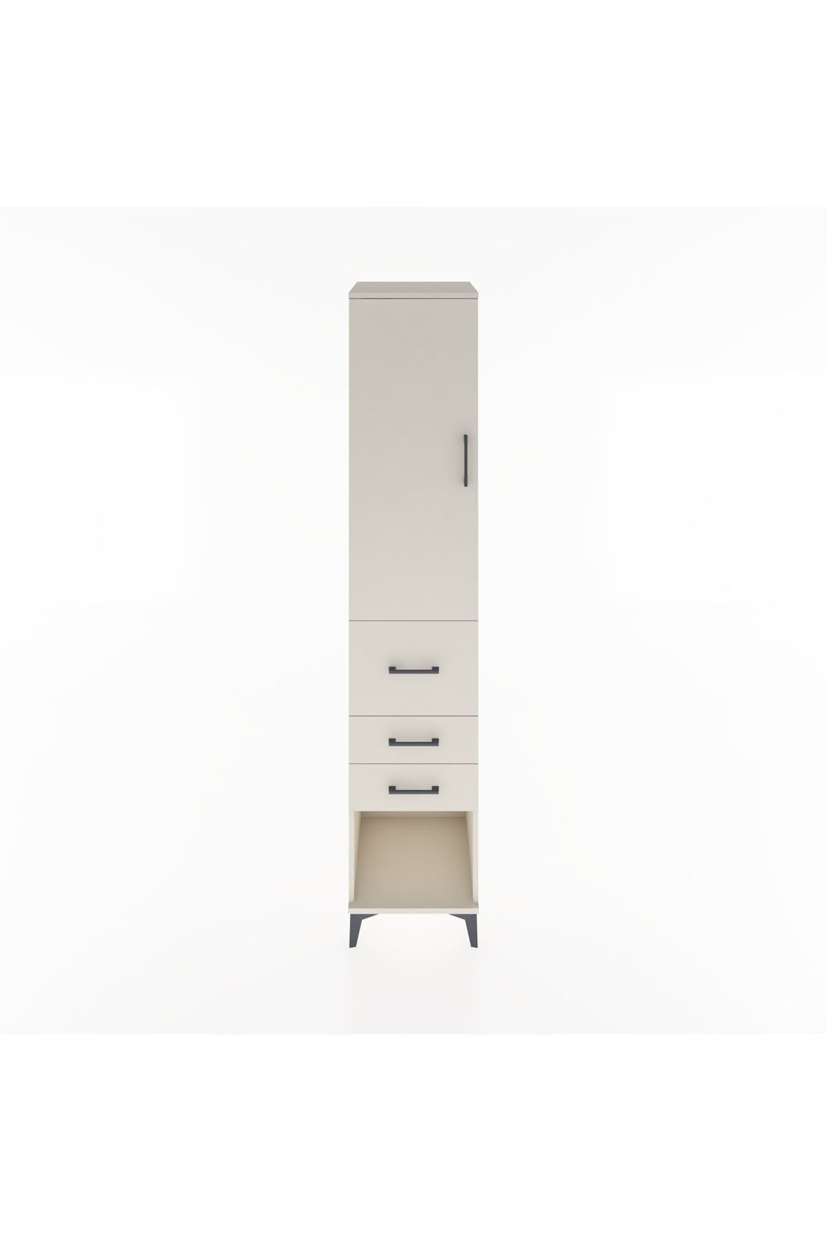 Hyperion Dolap 3 Raflı 3 Çekmeceli Tek Kapaklı 44x44x221 - S61M152V1B