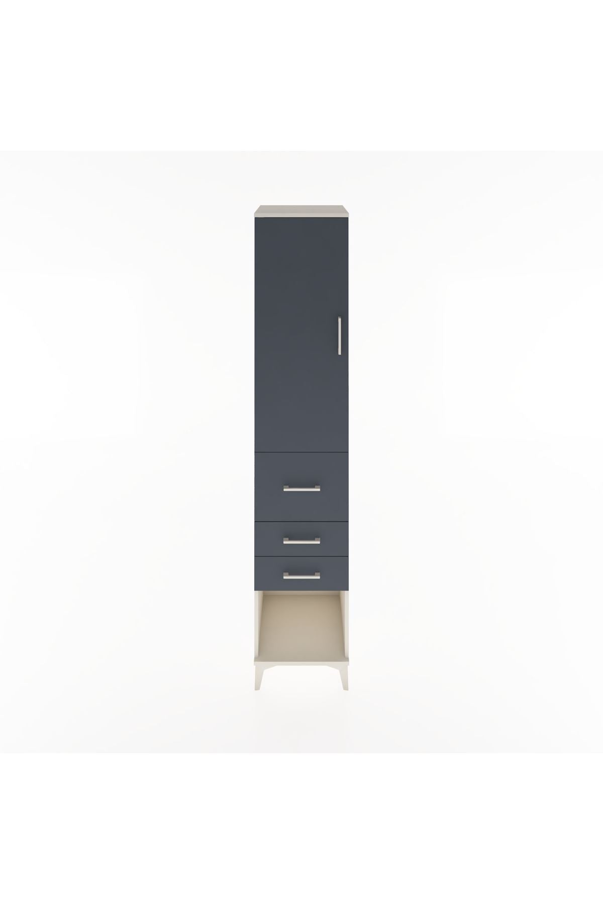 Hyperion Dolap 3 Raflı 3 Çekmeceli Tek Kapaklı 44x44x221 - S61M152V2B