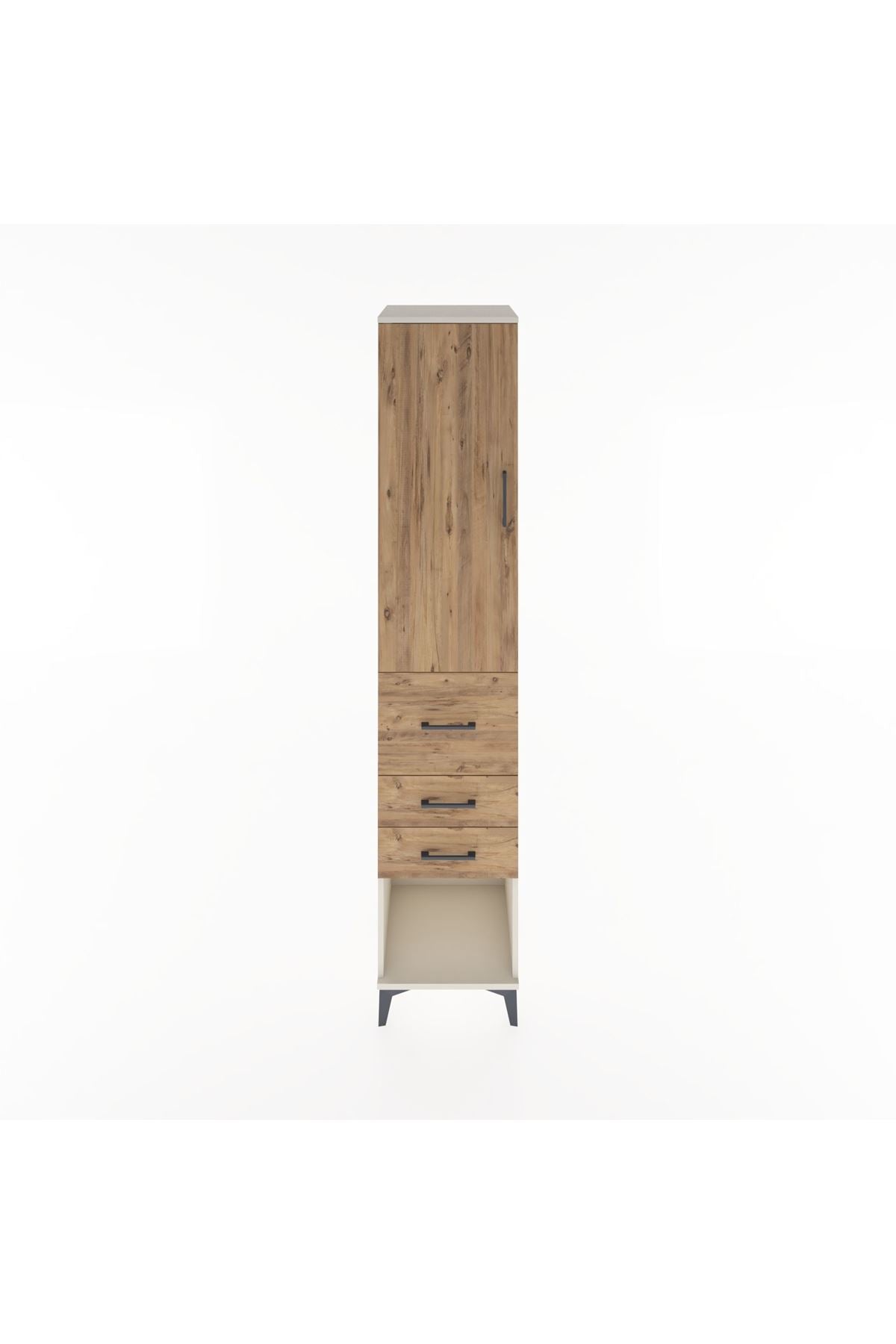 Hyperion Dolap 3 Raflı 3 Çekmeceli Tek Kapaklı 44x44x221 - S61M152V3B