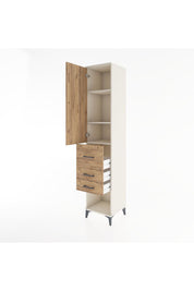Hyperion Dolap 3 Raflı 3 Çekmeceli Tek Kapaklı 44x44x221 - S61M152V3B