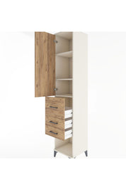 Hyperion Dolap 3 Raflı 3 Çekmeceli Tek Kapaklı 44x44x221 - S61M152V3B