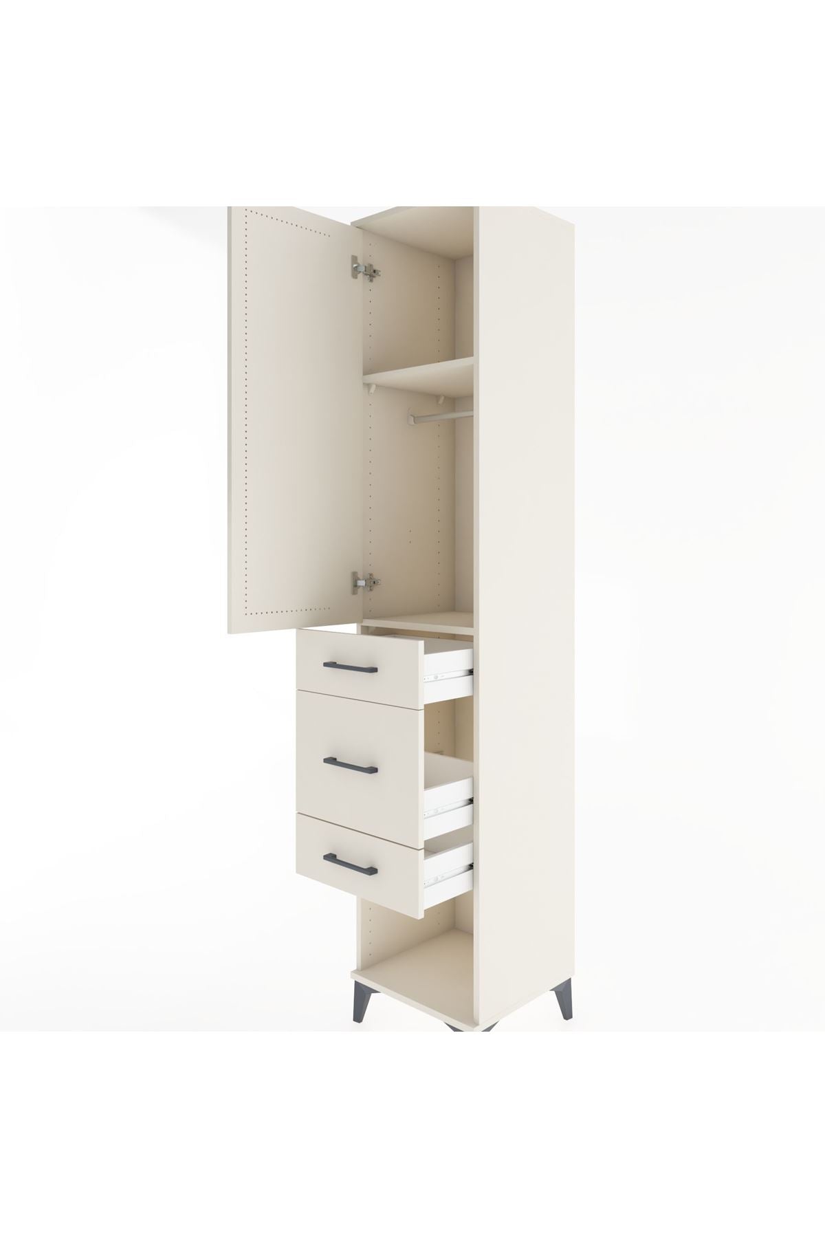 Hyperion Dolap 2 Raflı 3 Çekmeceli Tek Askılı 44x44x221 - S61M153V1B