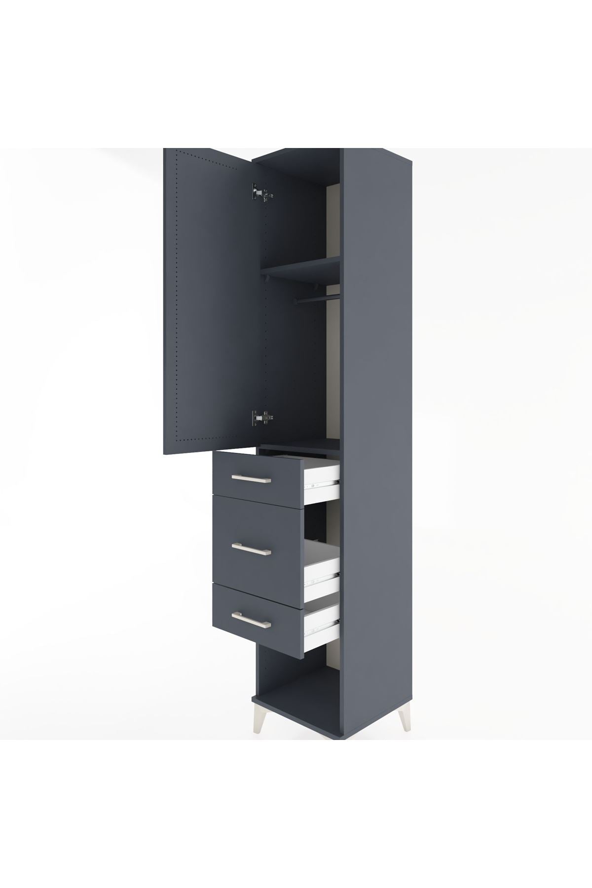 Hyperion Dolap 2 Raflı 3 Çekmeceli Tek Askılı 44x44x221 - S61M153V5B