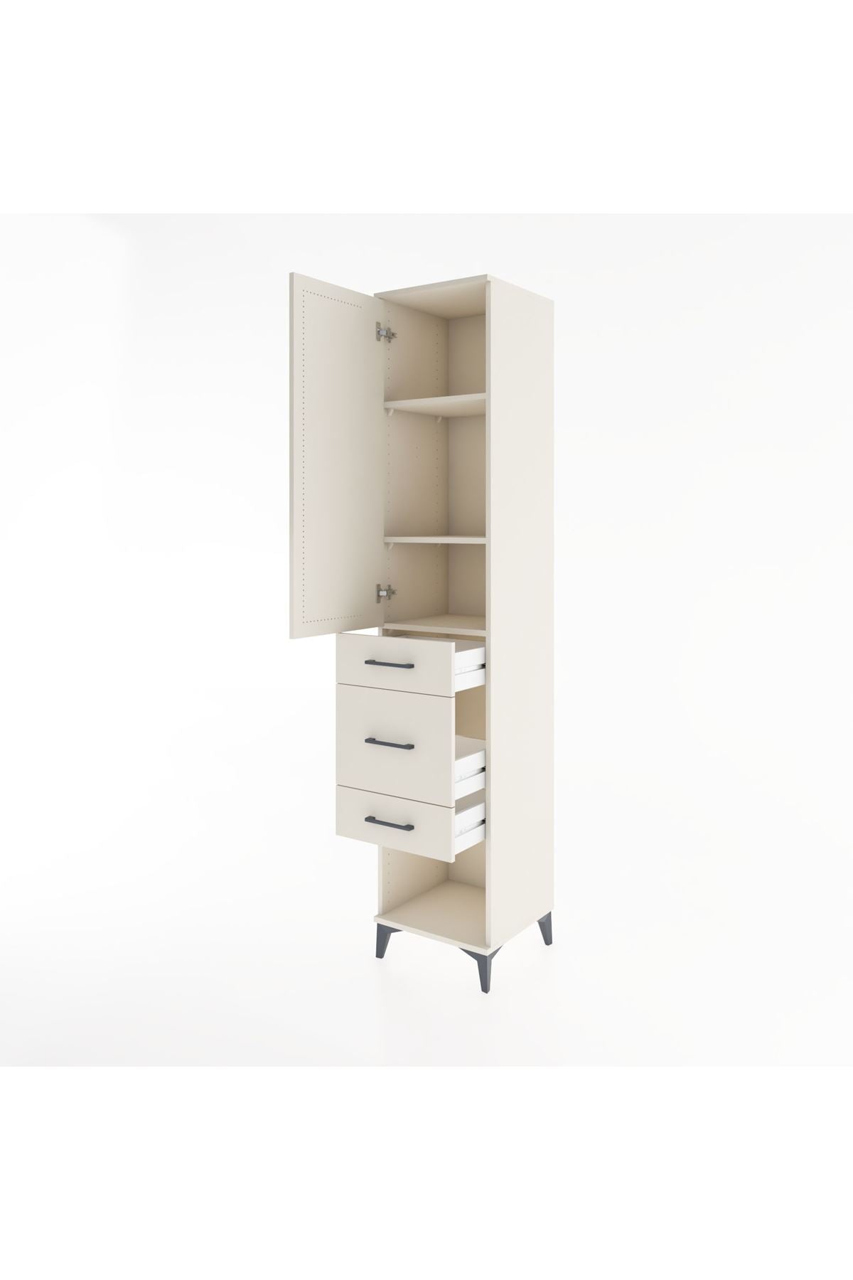 Hyperion Dolap 3 Raflı 3 Çekmeceli Tek Kapaklı 44x44x221 - S61M154V1B