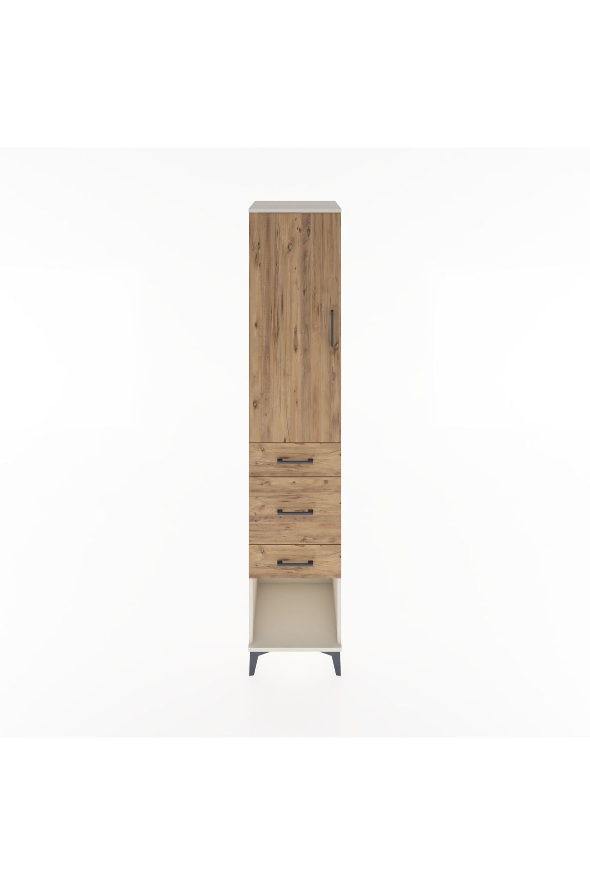 Hyperion Dolap 3 Raflı 3 Çekmeceli Tek Kapaklı 44x44x221 - S61M154V3B