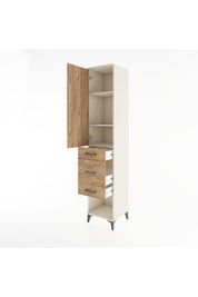 Hyperion Dolap 3 Raflı 3 Çekmeceli Tek Kapaklı 44x44x221 - S61M154V3B